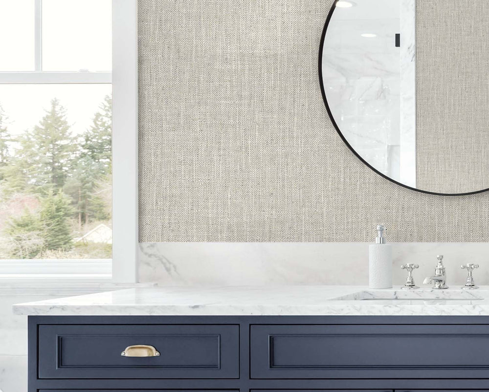 TG60026 vinyl linen wallpaper bathroom from the Tedlar Textures collection by DuPont