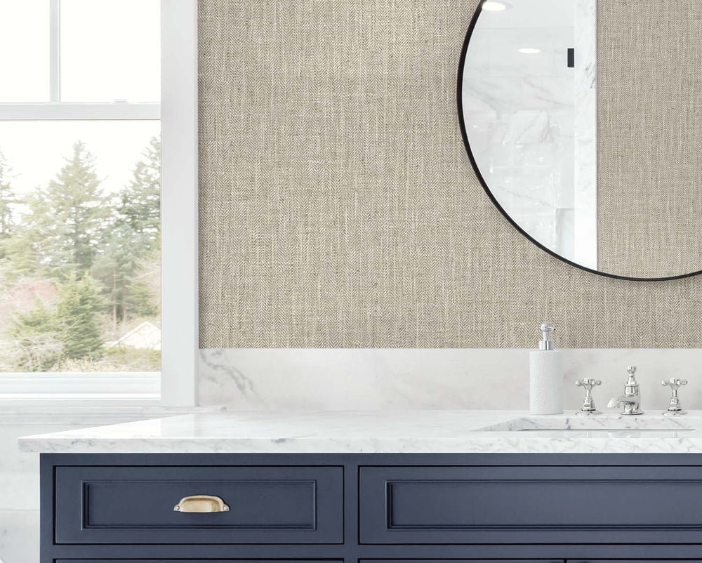 TG60033 vinyl linen wallpaper bathroom from the Tedlar Textures collection by DuPont