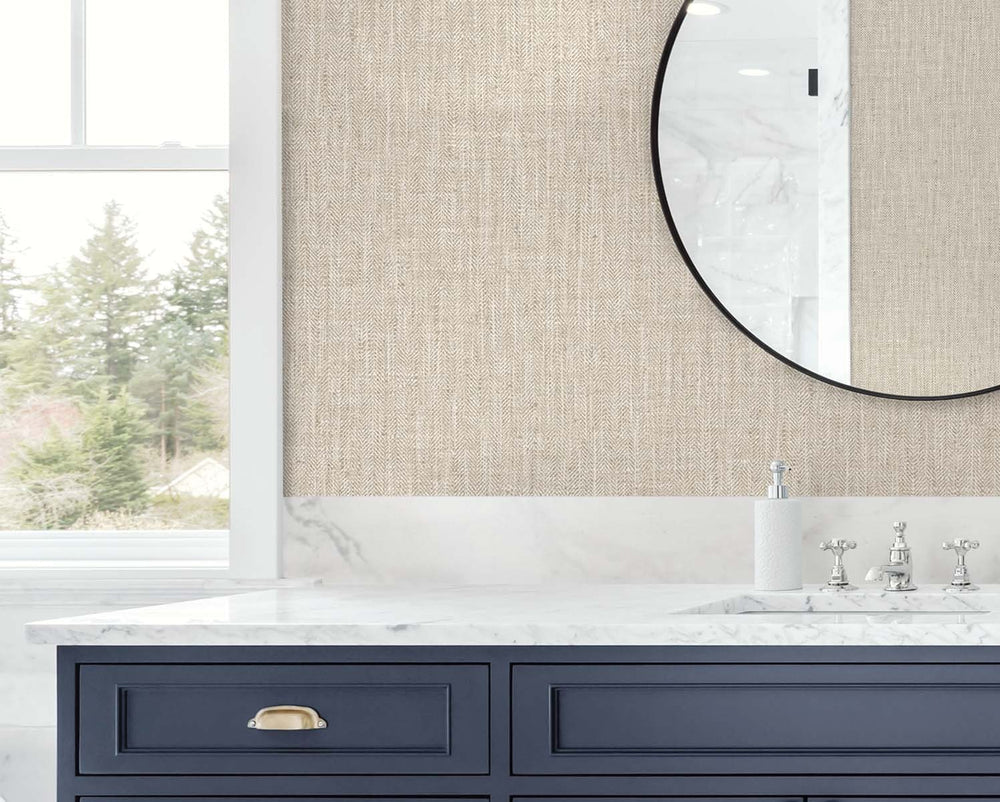 TG60034 vinyl linen wallpaper bathroom from the Tedlar Textures collection by DuPont