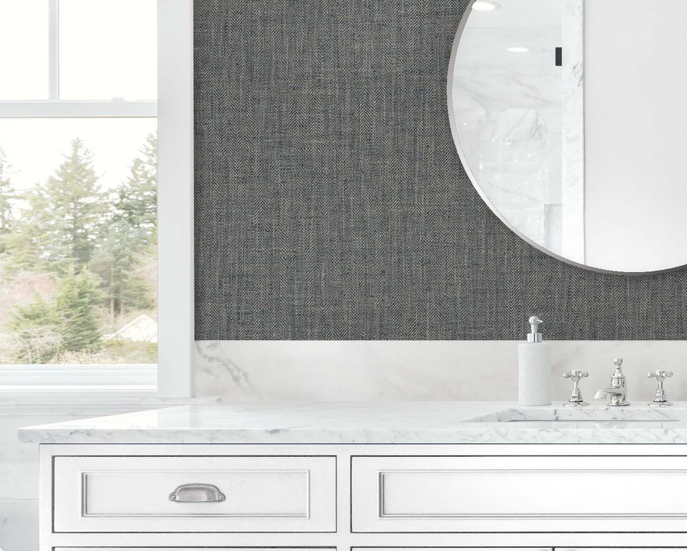TG60036 vinyl linen wallpaper bathroom from the Tedlar Textures collection by DuPont