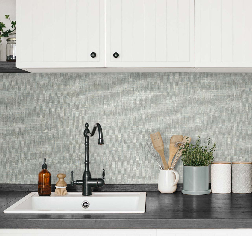 TG60038 vinyl linen wallpaper kitchen from the Tedlar Textures collection by DuPont