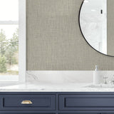 TG60047 vinyl linen wallpaper bathroom from the Tedlar Textures collection by DuPont