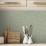 TG60110 faux linen vinyl wallpaper kitchen from DuPont