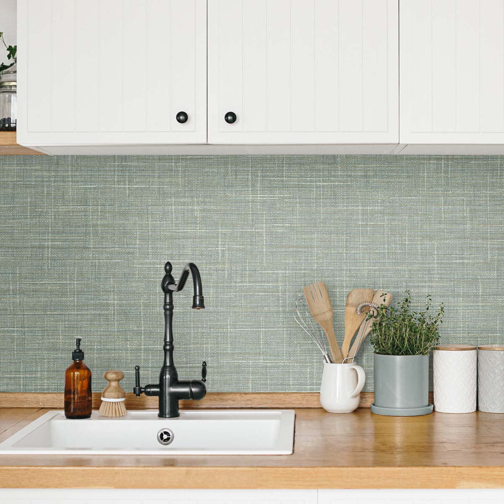 
                  
                    TG60113 faux linen vinyl wallpaper kitchen from DuPont
                  
                