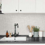 TG60126 faux linen vinyl wallpaper kitchen from DuPont