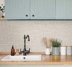 TG60134 faux linen vinyl wallpaper kitchen from DuPont