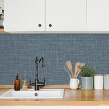 TG60136 faux linen vinyl wallpaper kitchen from DuPont