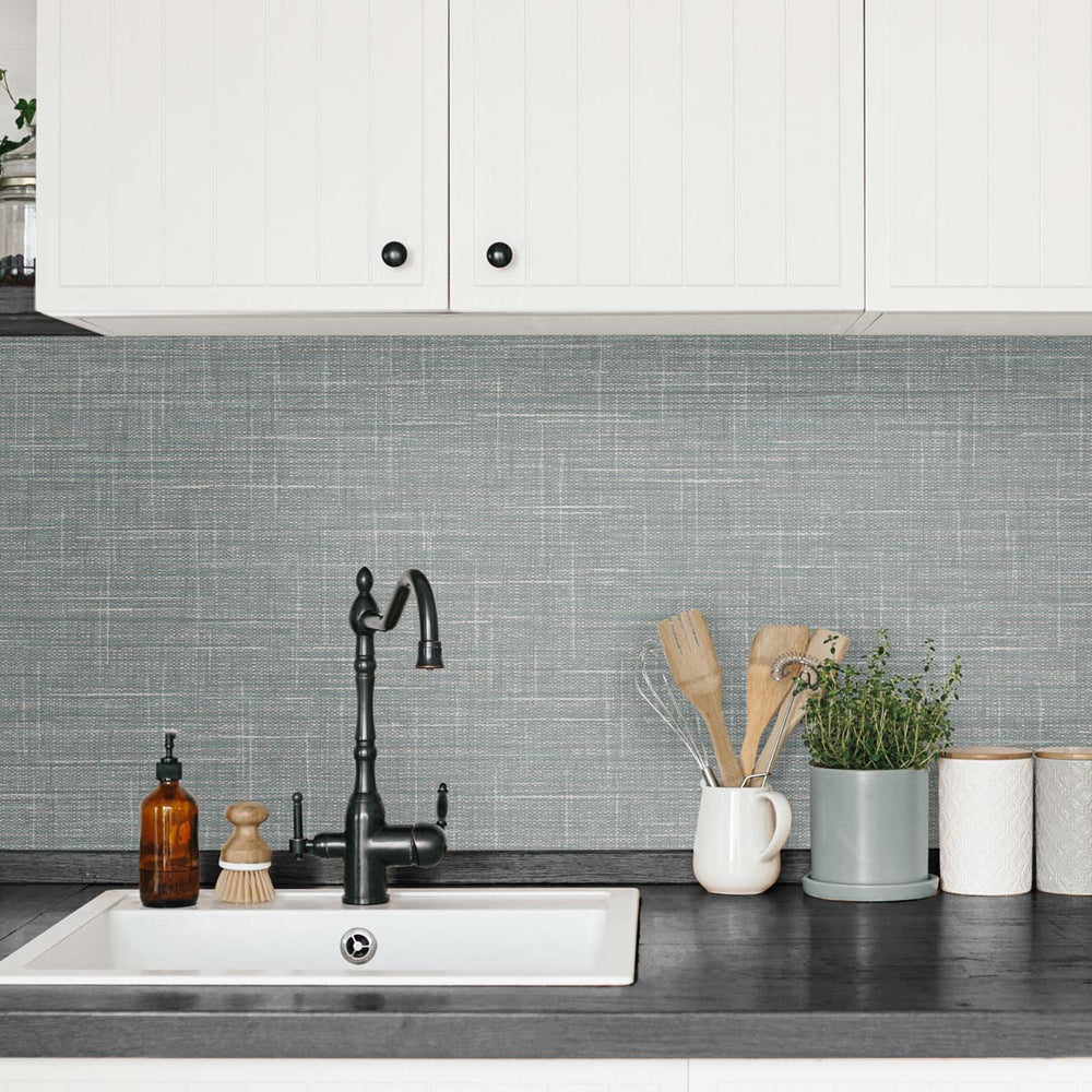 
                  
                    TG60137 faux linen vinyl wallpaper kitchen from DuPont
                  
                