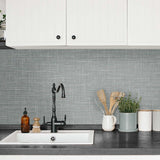 TG60137 faux linen vinyl wallpaper kitchen from DuPont