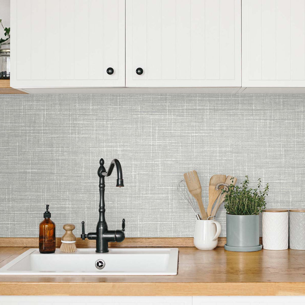 
                  
                    TG60138 faux linen vinyl wallpaper kitchen from DuPont
                  
                