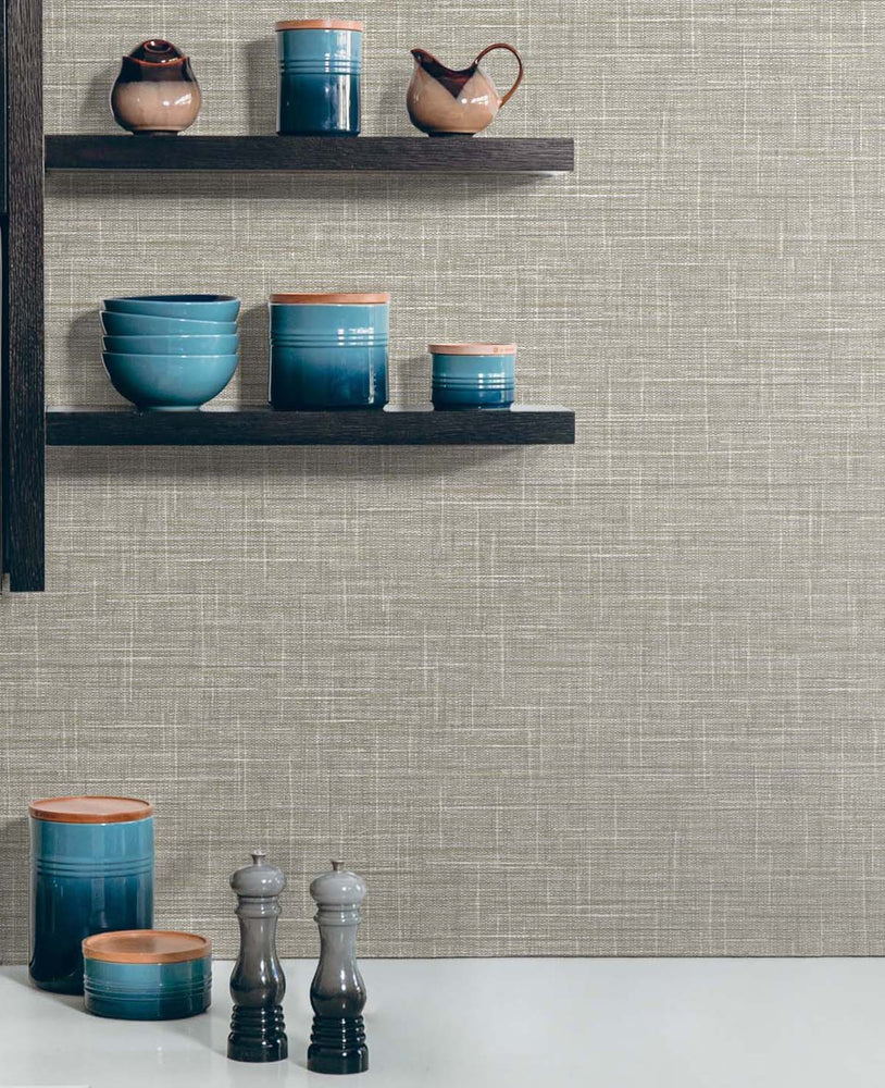 TG60142 faux linen vinyl wallpaper decor from DuPont