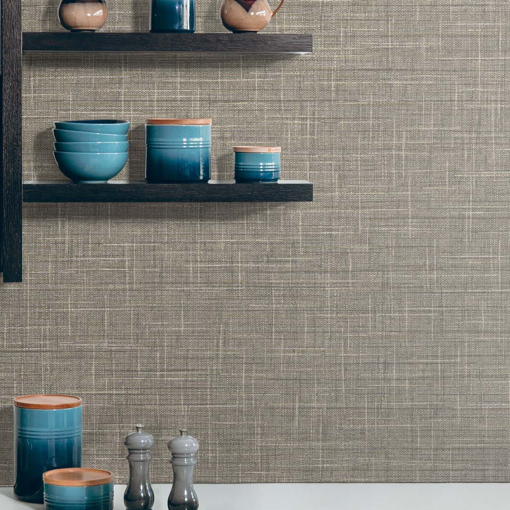 
                  
                    TG60143 faux linen vinyl wallpaper decor from DuPont
                  
                
