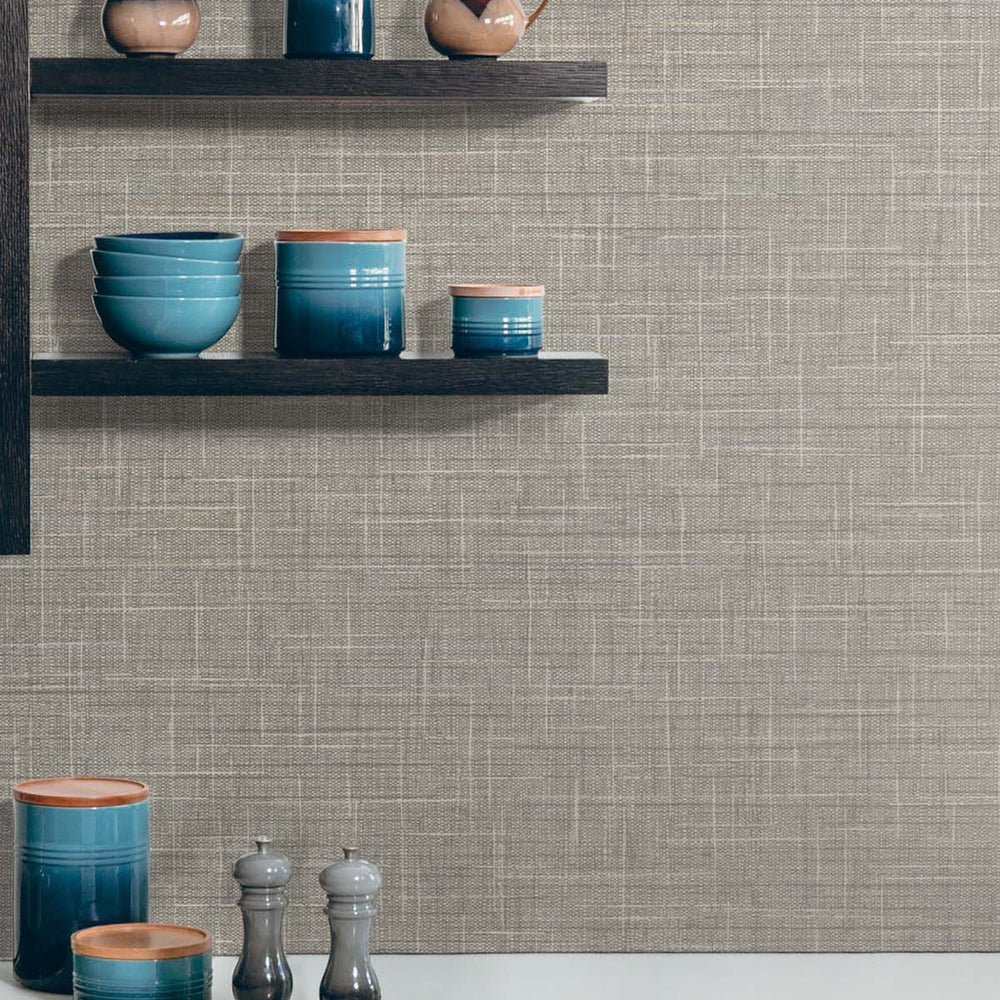 
                  
                    TG60144 faux linen vinyl wallpaper decor from DuPont
                  
                