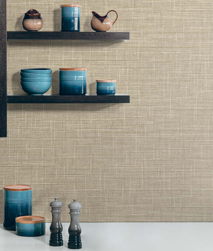 TG60146 faux linen vinyl wallpaper decor from DuPont