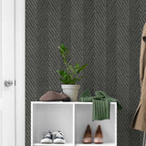 TG60206 knit chevron textured vinyl wallpaper entryway from DuPont Tedlar