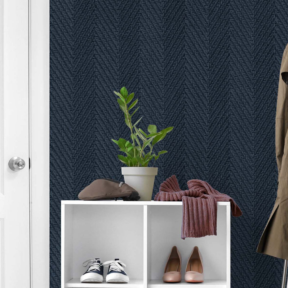 
                  
                    TG60218 knit chevron textured vinyl wallpaper entryway from DuPont Tedlar
                  
                