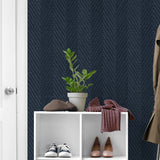 TG60218 knit chevron textured vinyl wallpaper entryway from DuPont Tedlar