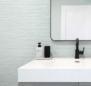 TG60308 faux sisal textured vinyl wallpaper bedroom from the Tedlar Textures collection by DuPont