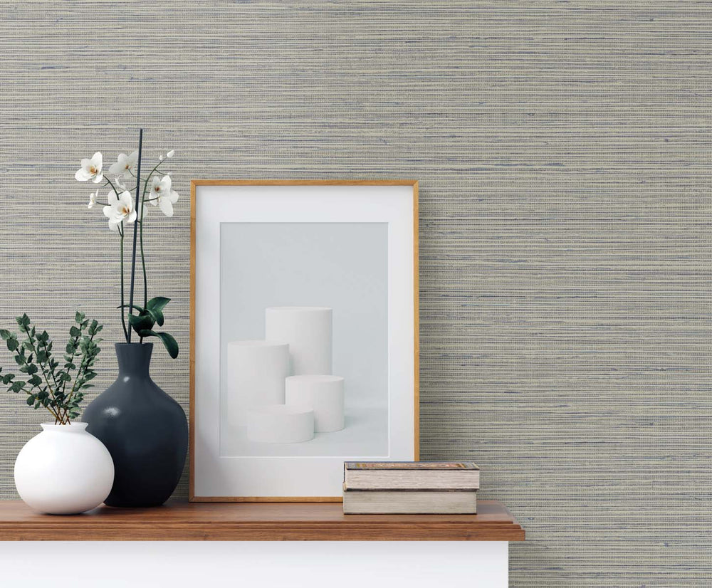 TG60332 faux sisal textured vinyl wallpaper decor from the Tedlar Textures collection by DuPont