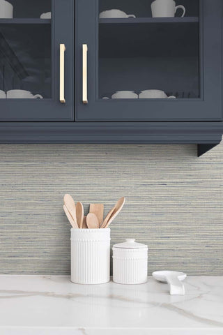 TG60332 faux sisal textured vinyl wallpaper kitchen from the Tedlar Textures collection by DuPont