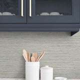 TG60332 faux sisal textured vinyl wallpaper kitchen from the Tedlar Textures collection by DuPont