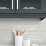 TG60333 faux sisal textured vinyl wallpaper kitchen from the Tedlar Textures collection by DuPont