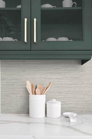 TG60334 faux sisal textured vinyl wallpaper kitchen from the Tedlar Textures collection by DuPont