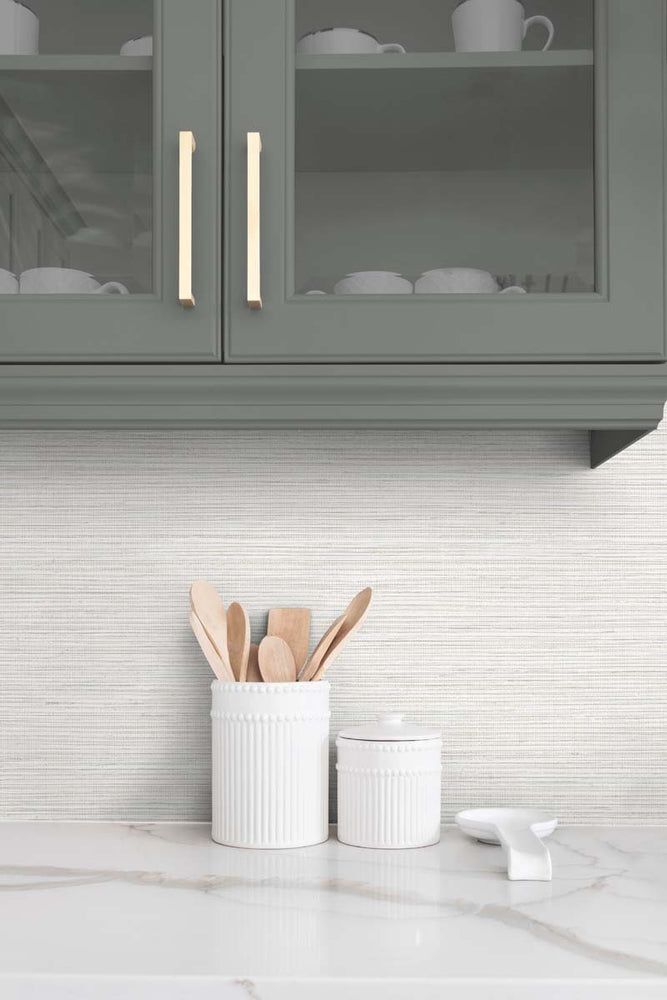TG60348 faux sisal textured vinyl wallpaper kitchen from the Tedlar Textures collection by DuPont