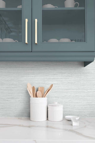 TG60350 faux sisal textured vinyl wallpaper kitchen from the Tedlar Textures collection by DuPont