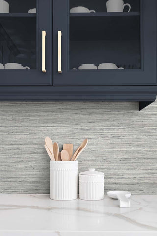 TG60352 faux sisal textured vinyl wallpaper kitchen from the Tedlar Textures collection by DuPont