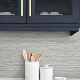 TG60352 faux sisal textured vinyl wallpaper kitchen from the Tedlar Textures collection by DuPont