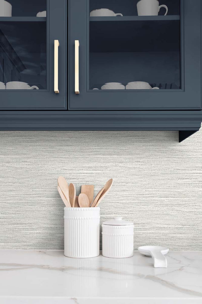 
                  
                    TG60406 faux jute textured vinyl wallpaper kitchen from the Tedlar Textures collection by DuPont
                  
                