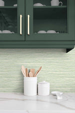 TG60408 faux jute textured vinyl wallpaper kitchen from the Tedlar Textures collection by DuPont