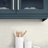 TG60432 faux jute textured vinyl wallpaper kitchen from the Tedlar Textures collection by DuPont