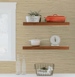 TG60516 faux grasscloth textured vinyl wallpaper kitchen from the Tedlar Textures collection by DuPont