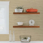 TG60516 faux grasscloth textured vinyl wallpaper kitchen from the Tedlar Textures collection by DuPont