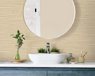 TG60517 faux grasscloth textured vinyl wallpaper bathroom from the Tedlar Textures collection by DuPont