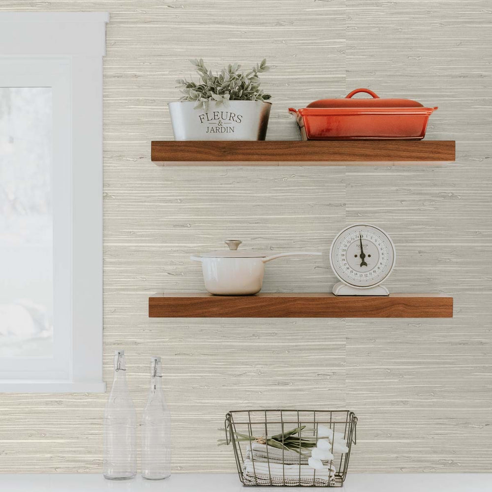 
                  
                    TG60528 faux grasscloth textured vinyl wallpaper kitchen from the Tedlar Textures collection by DuPont
                  
                