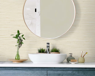 TG60531 faux grasscloth textured vinyl wallpaper bathroom from the Tedlar Textures collection by DuPont