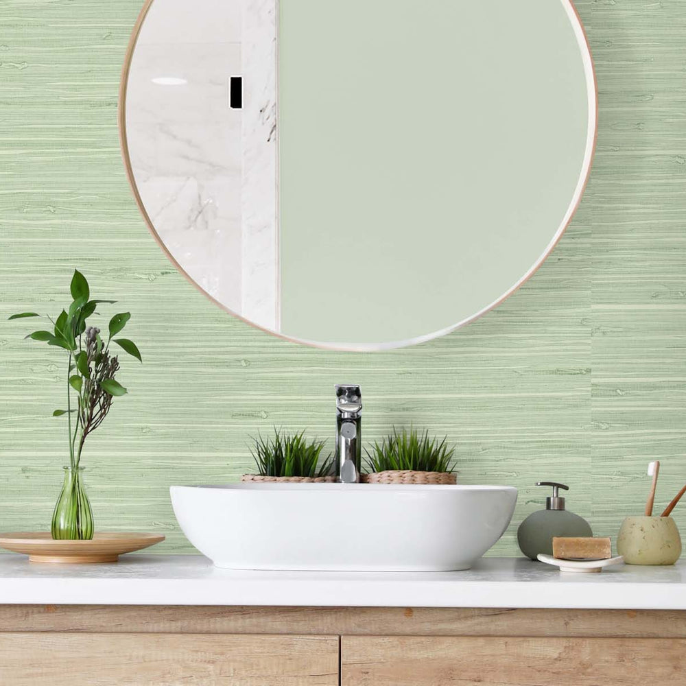 
                  
                    TG60535 faux grasscloth textured vinyl wallpaper bathroom from the Tedlar Textures collection by DuPont
                  
                