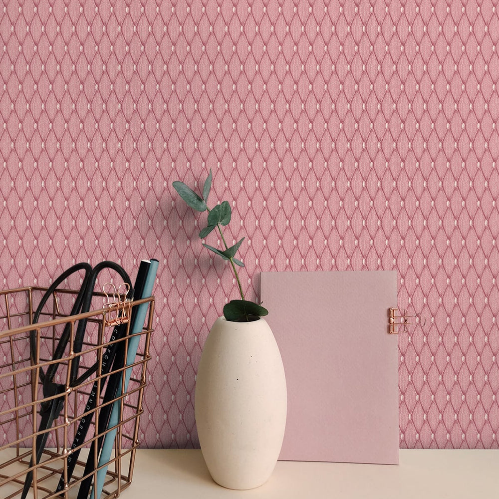 SD10606LT Aberdeen lace geometric wallpaper office from Say Decor