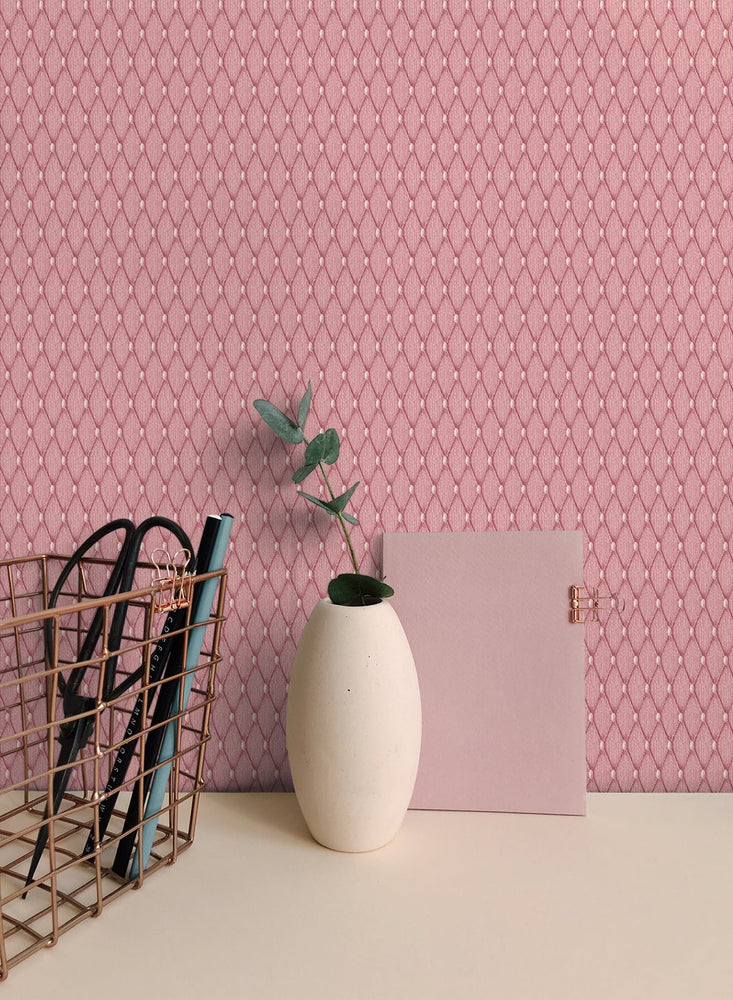 SD10606LT Aberdeen lace geometric wallpaper office from Say Decor