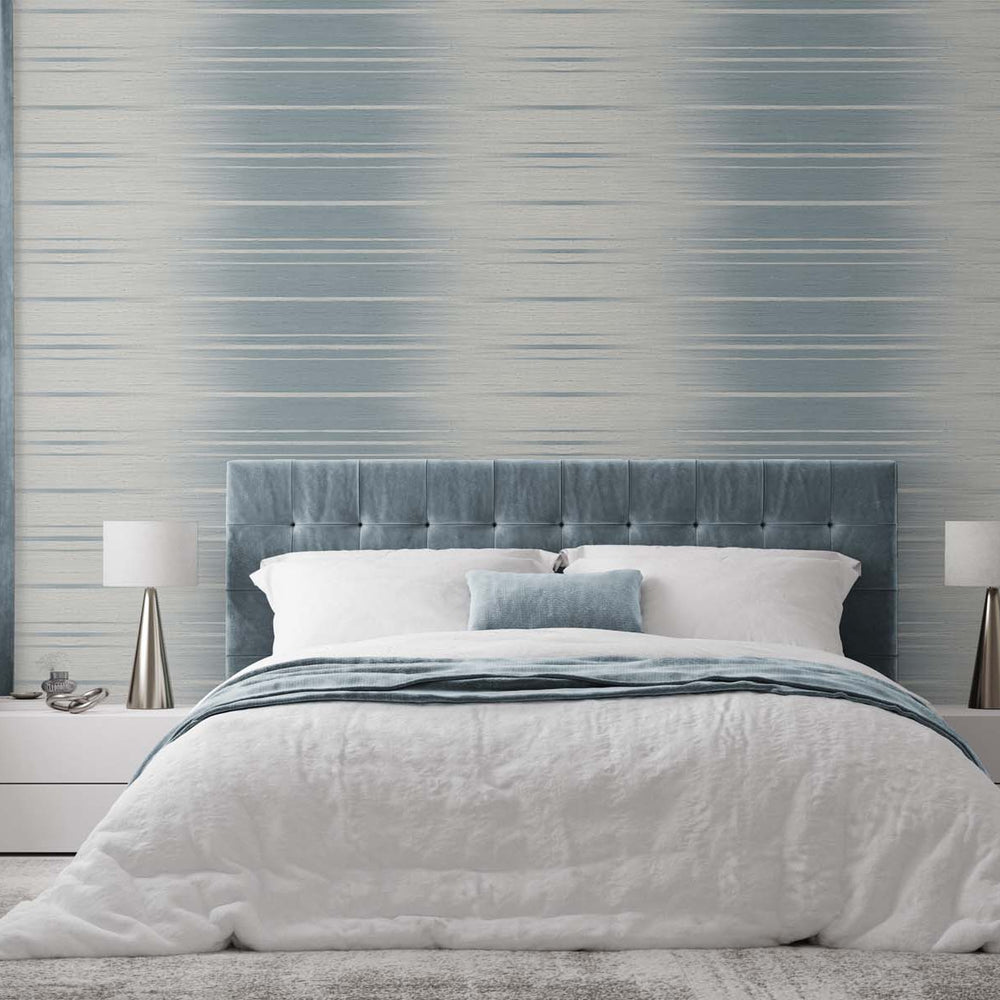 Textured vinyl wallpaper bedroom TS80602 Horizon ombre stripe from the Even More Textures collection by Seabrook Designs