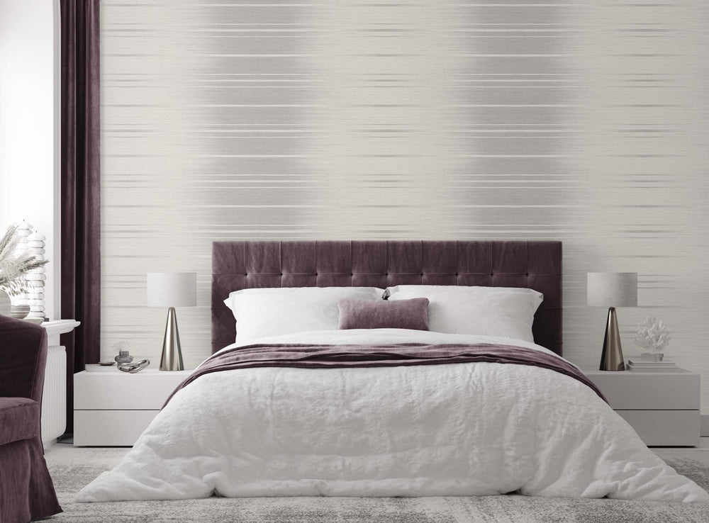 Textured vinyl wallpaper bedroom TS80608 Horizon ombre stripe from the Even More Textures collection by Seabrook Designs