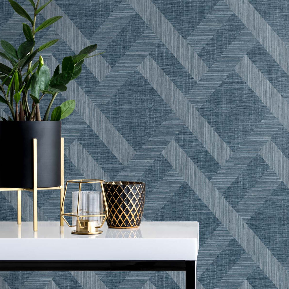 Textured vinyl wallpaper decor TS80802 geometric from the Even More Textures collection by Seabrook Designs
