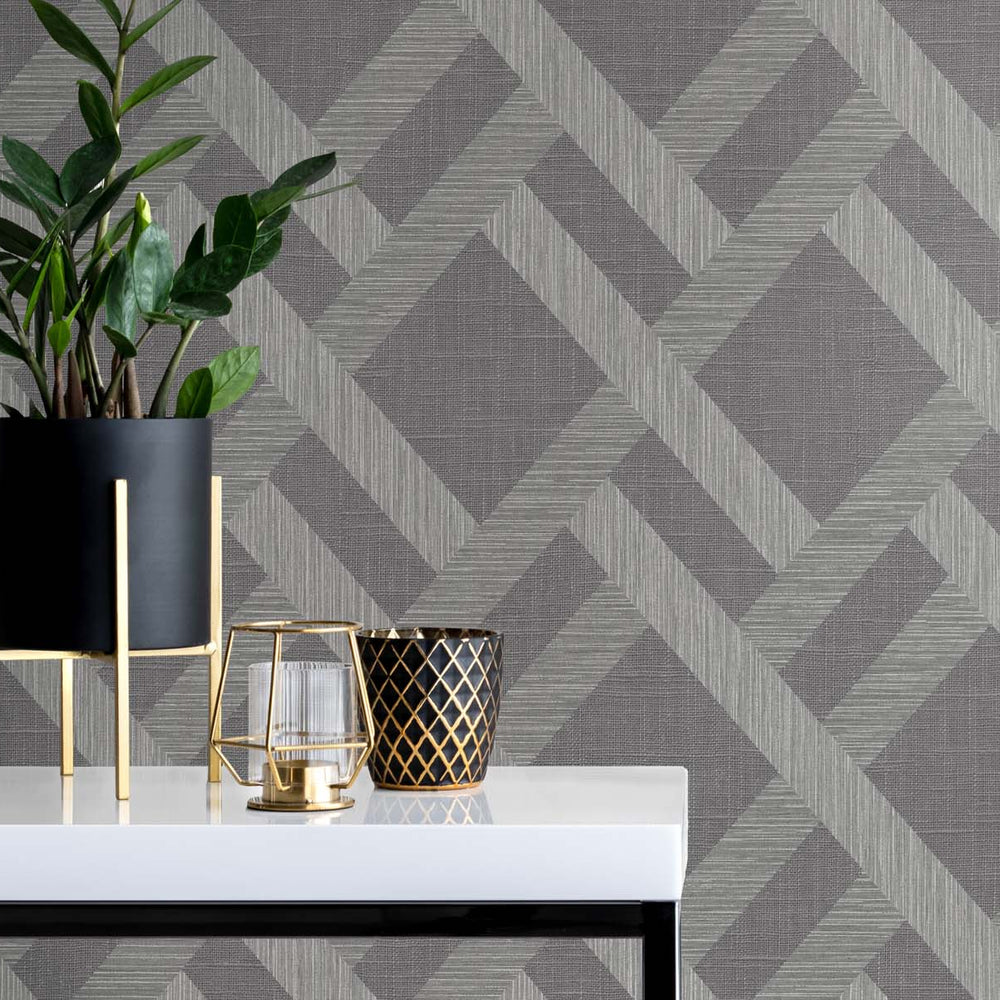 
                  
                    Textured vinyl wallpaper decor TS80818 geometric from the Even More Textures collection by Seabrook Designs
                  
                
