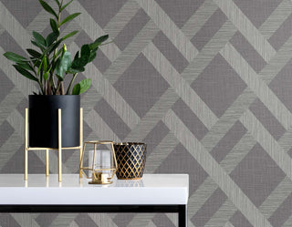 Textured vinyl wallpaper decor TS80818 geometric from the Even More Textures collection by Seabrook Designs