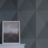Geometric wallpaper decor TS81600 embossed vinyl from the Even More Textures collection by Seabrook Designs