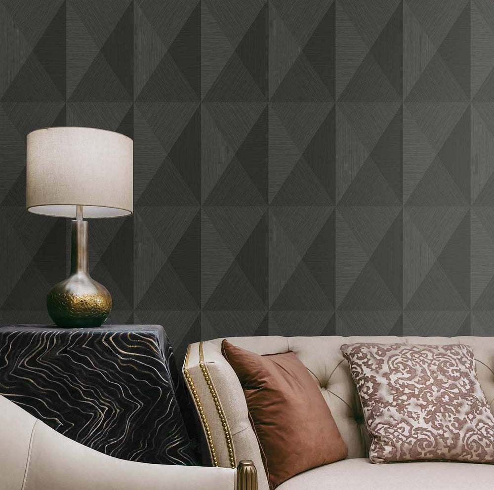 Geometric wallpaper TS81606 embossed vinyl from the Even More Textures collection by Seabrook Designs