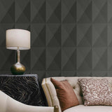 Geometric wallpaper TS81606 embossed vinyl from the Even More Textures collection by Seabrook Designs